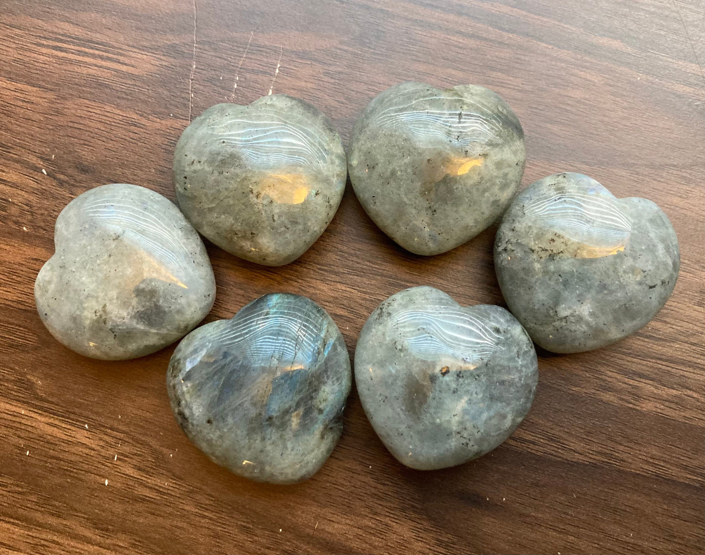 Puffy Labradorite Heart * Labradorite Heart * Labradorite* Witch Supplies * Crystals * Wiccan Crystals * Pagan Crystals * Puffy Heart
