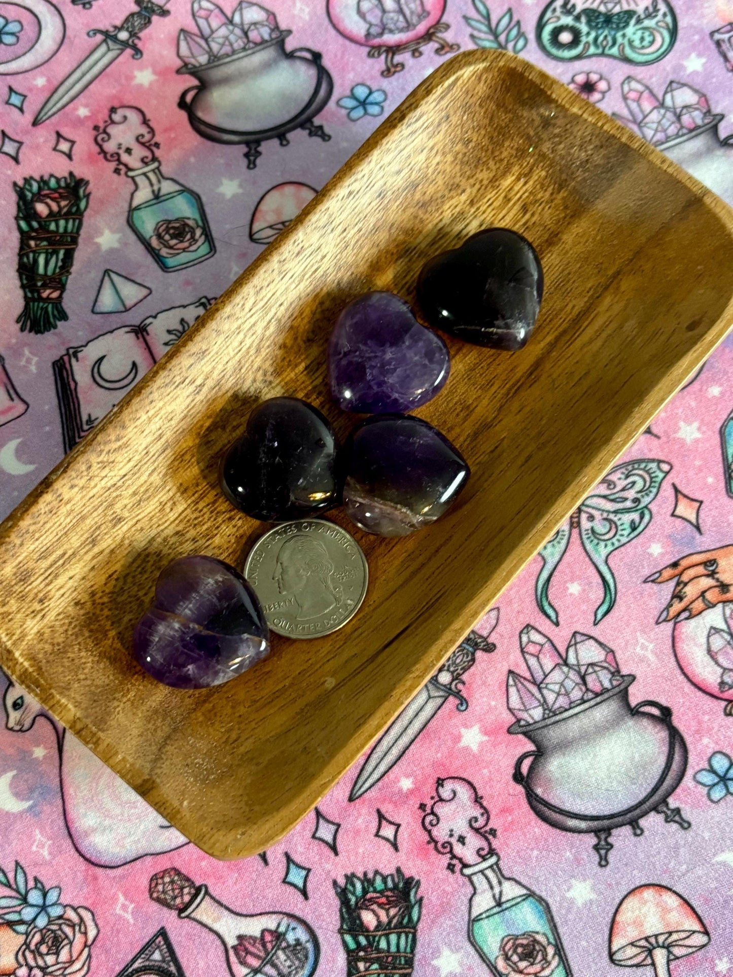 Amethyst Heart Stone * Amethyst * Tumbled Stones * Crystals * Witchcraft * Tumbled Crystals * Wiccan * Pagan * Witch