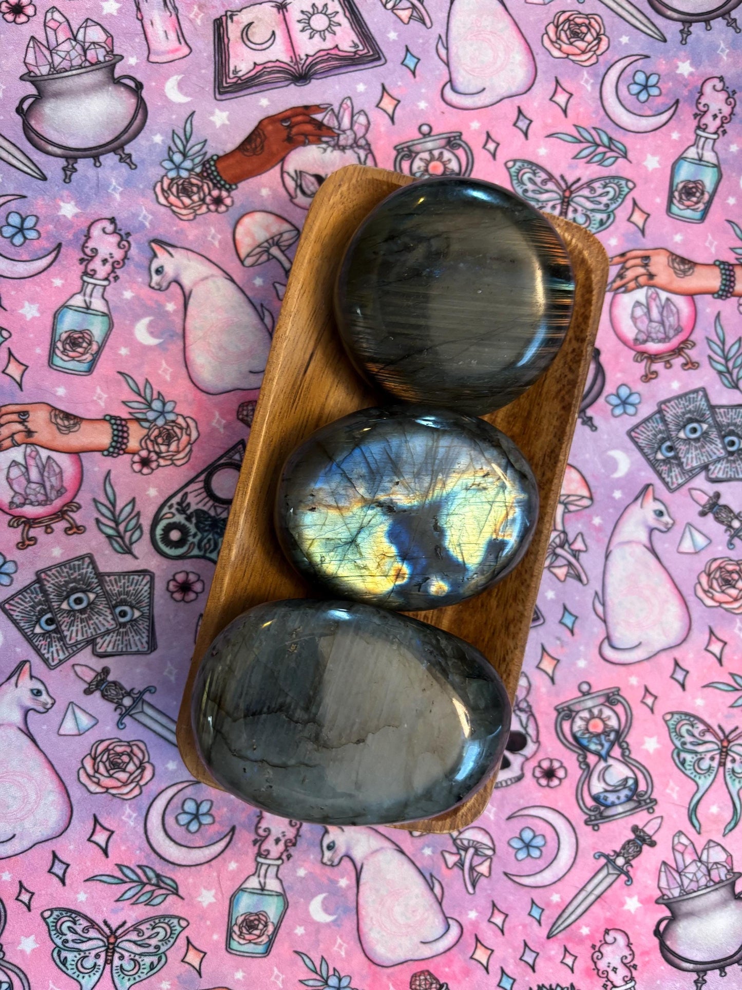 Labradorite Crystal Palm Stones * Crystal Palm Stone * Meditation Stone * Absorb Negativity * Intuition Stone * Palm Stone * Witchy * Pagan