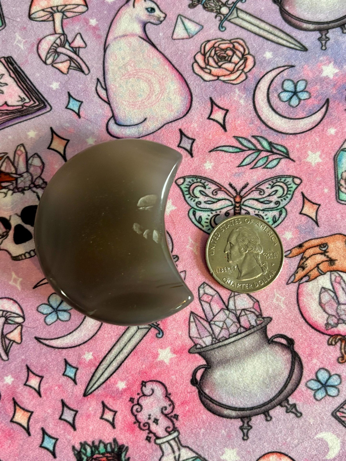 Agate Moon* Crystals * Witchcraft * Wiccan * Pagan * Altar Decoration * Spiritual Gift * Witch