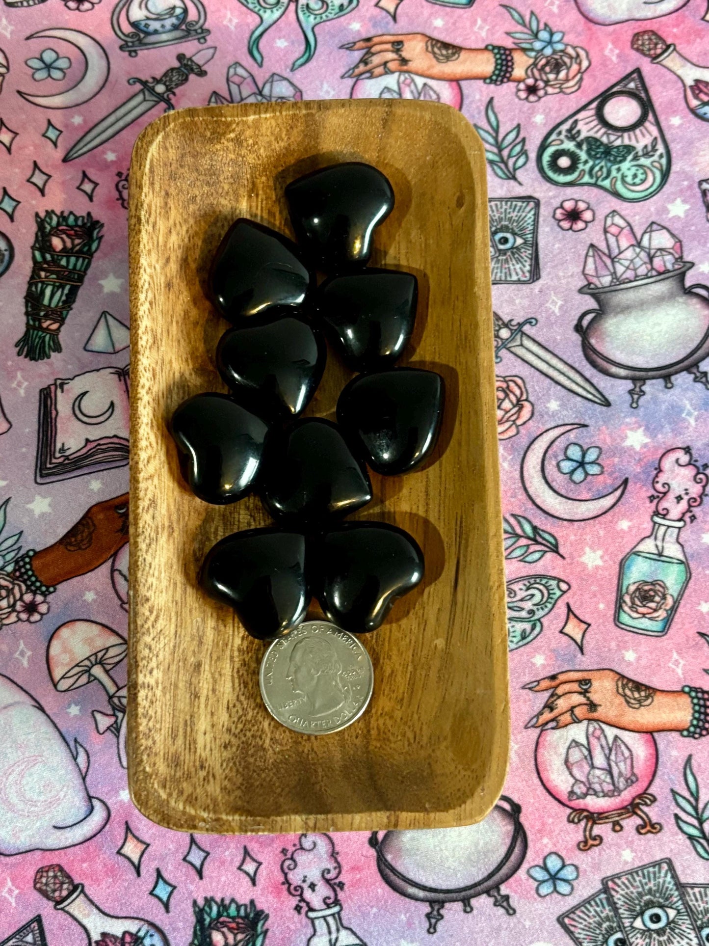 Crystal Heart* Obsidian Heart * Crystals * Witchcraft * Wiccan * Pagan * Altar Decoration * Spiritual Gift * Witch