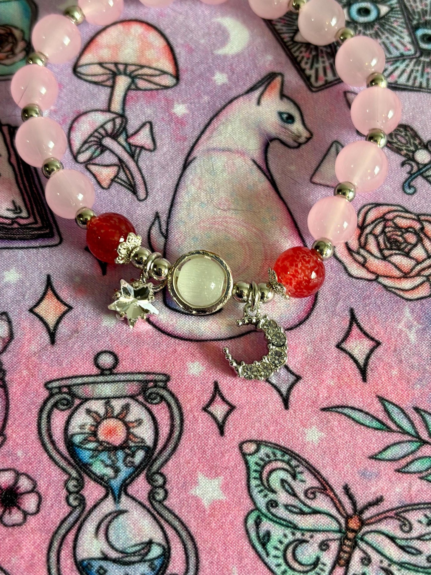 Fashion Beaded Bracelet, Stretch Bracelet, Crystals Bracelet, Charmed Bracelet, Boho Jewelry, Gift for Her