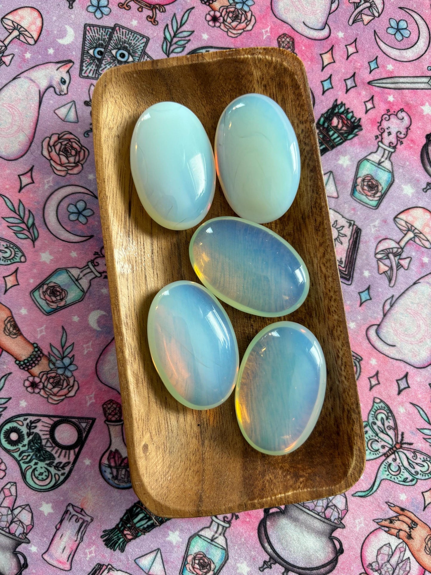 Opalite Palm Stone* Crystals * Witchcraft * Wiccan * Pagan * Altar Decoration * Spiritual Gift * Witch