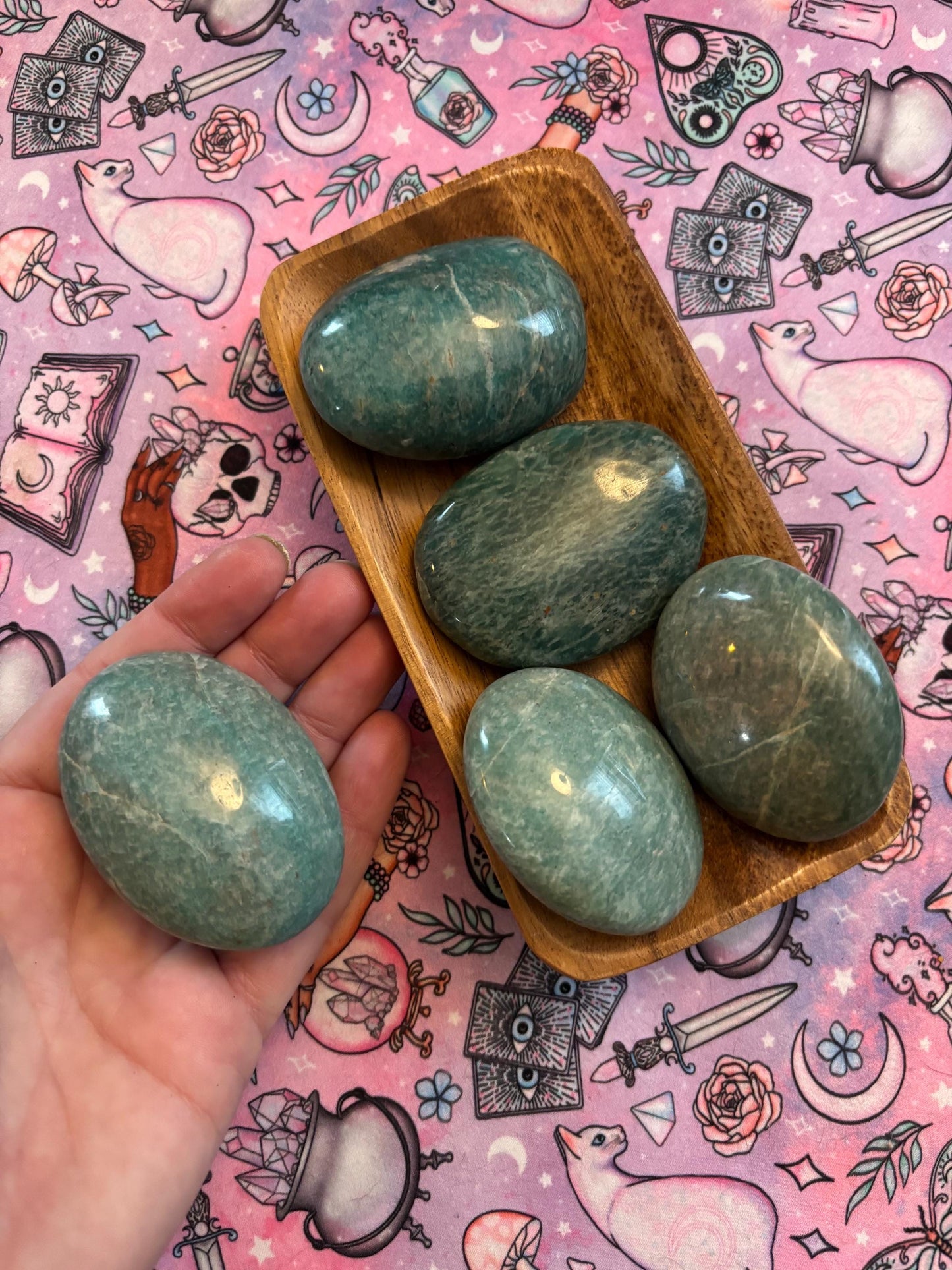 Amazonite Palm Stone* Crystals * Witchcraft * Wiccan * Pagan * Altar Decoration * Spiritual Gift * Witch