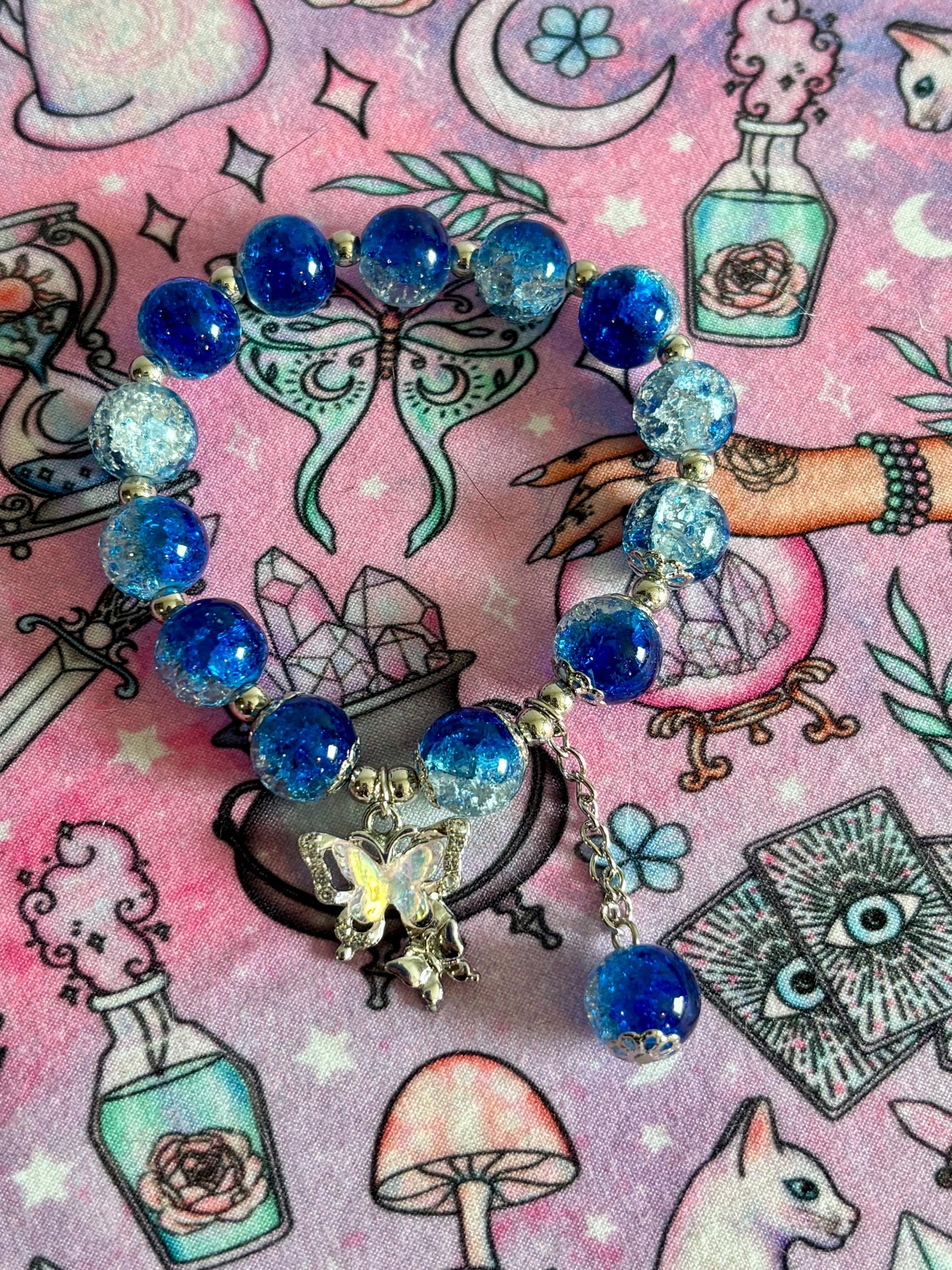 Fashion Beaded Bracelet, Stretch Bracelet, Crystals Bracelet, Charmed Bracelet, Boho Jewelry, Gift for Her