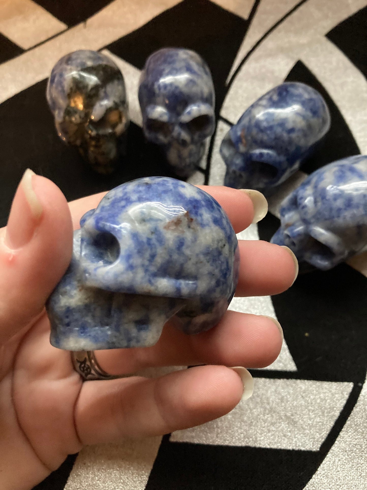 Crystal Skull * Sodalite Skull * Crystals * Witchcraft * Wiccan * Pagan * Altar Decoration * Spiritual Gift * Witch