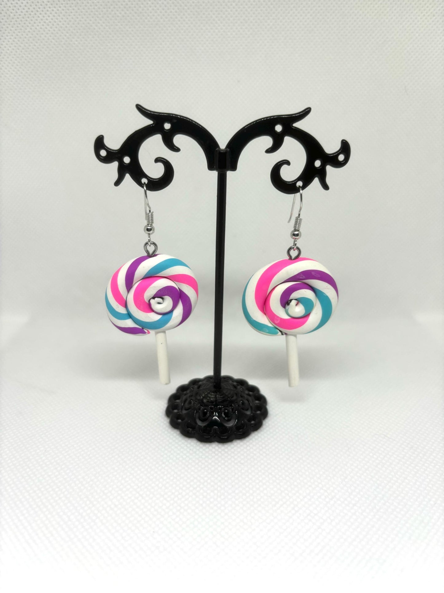 Candy Swirl Earrings * Candy Earrings * Lollipop Earrings * Tarot Card Earrings * Rainbow Earrings * Dangle Earrings *Rainbow Swirl Earring