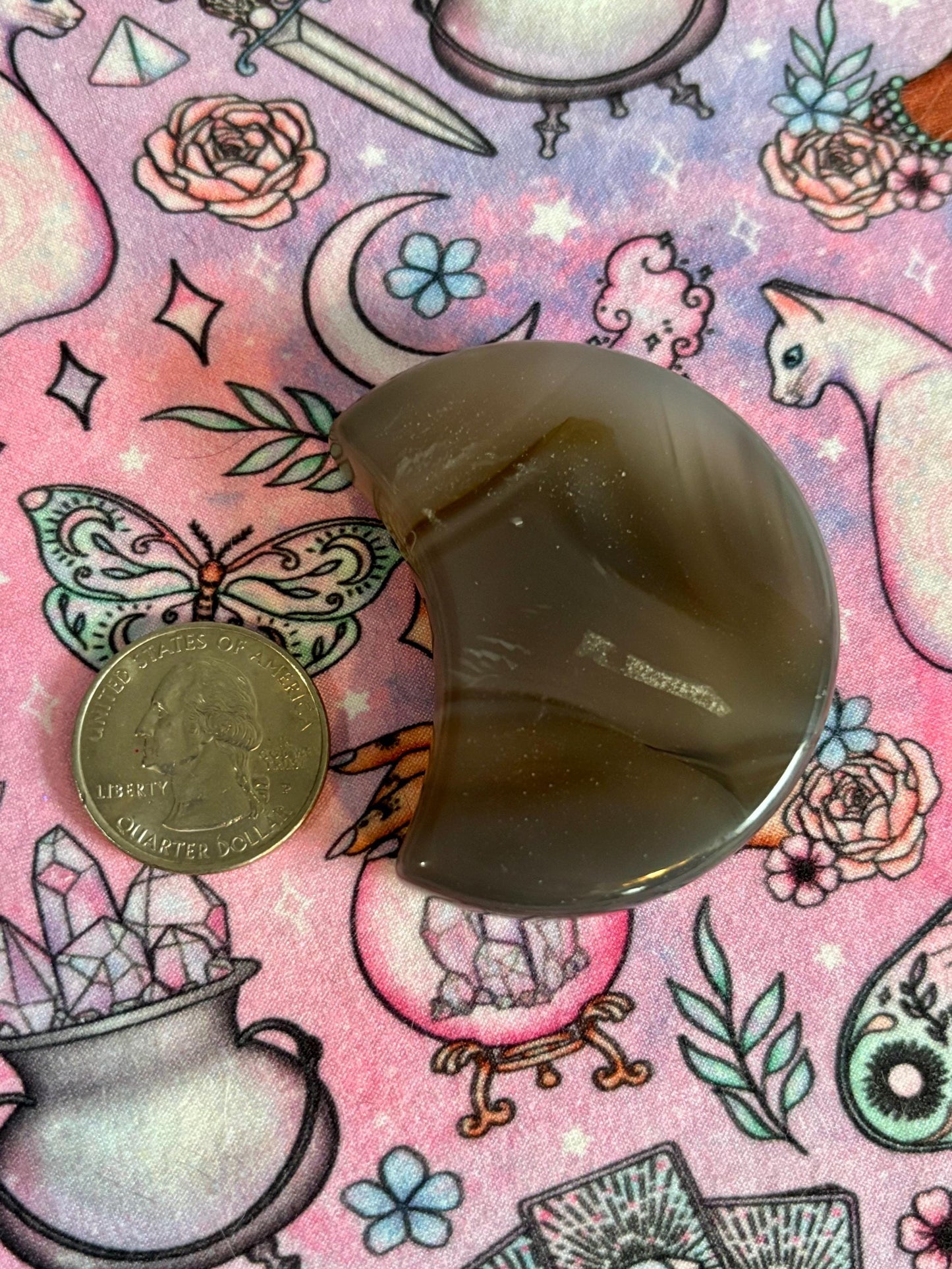Agate Moon* Crystals * Witchcraft * Wiccan * Pagan * Altar Decoration * Spiritual Gift * Witch