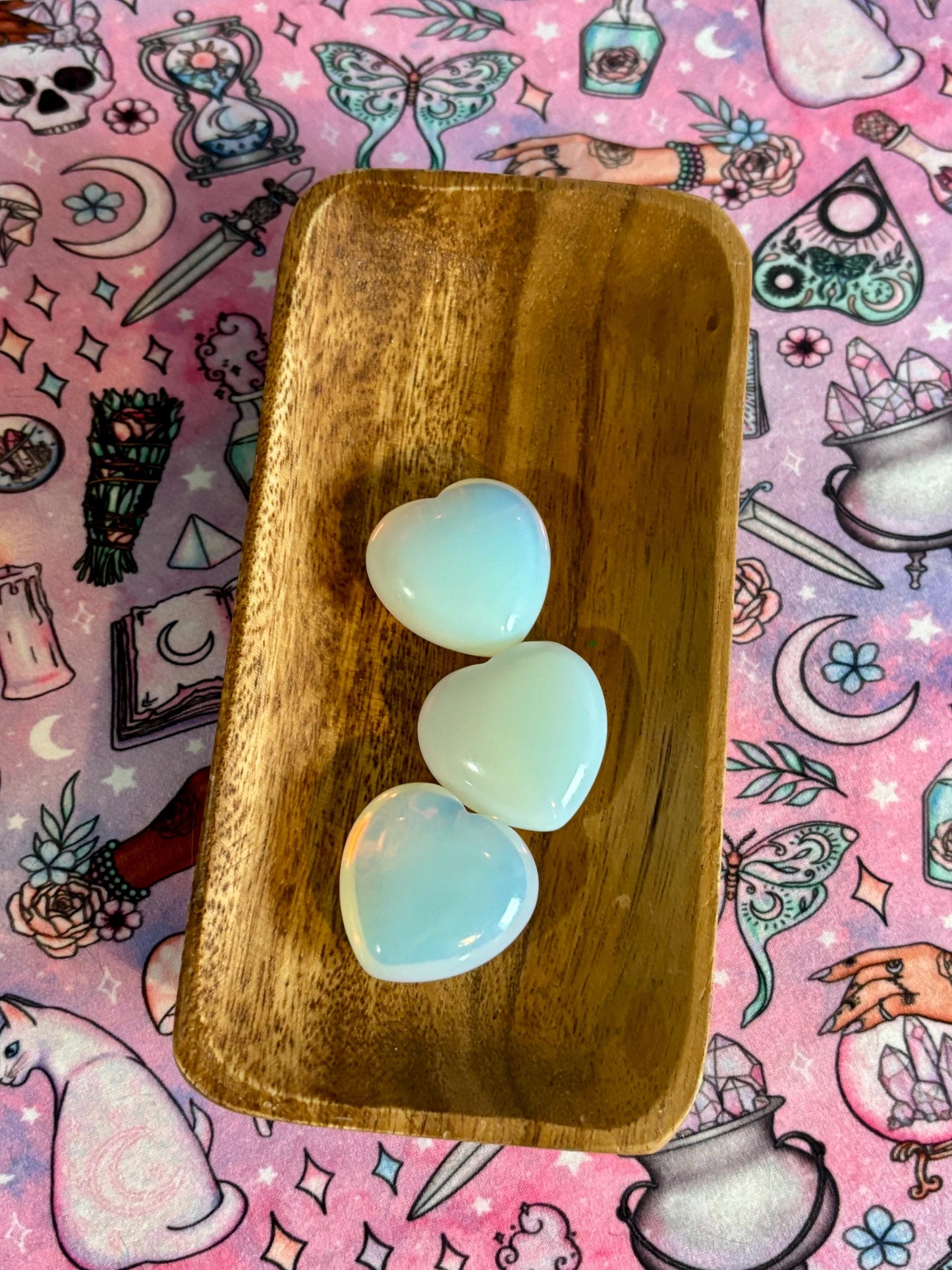 Opalite Heart Crystal* Crystals * Witchcraft * Wiccan * Pagan * Altar Decoration * Spiritual Gift * Witch