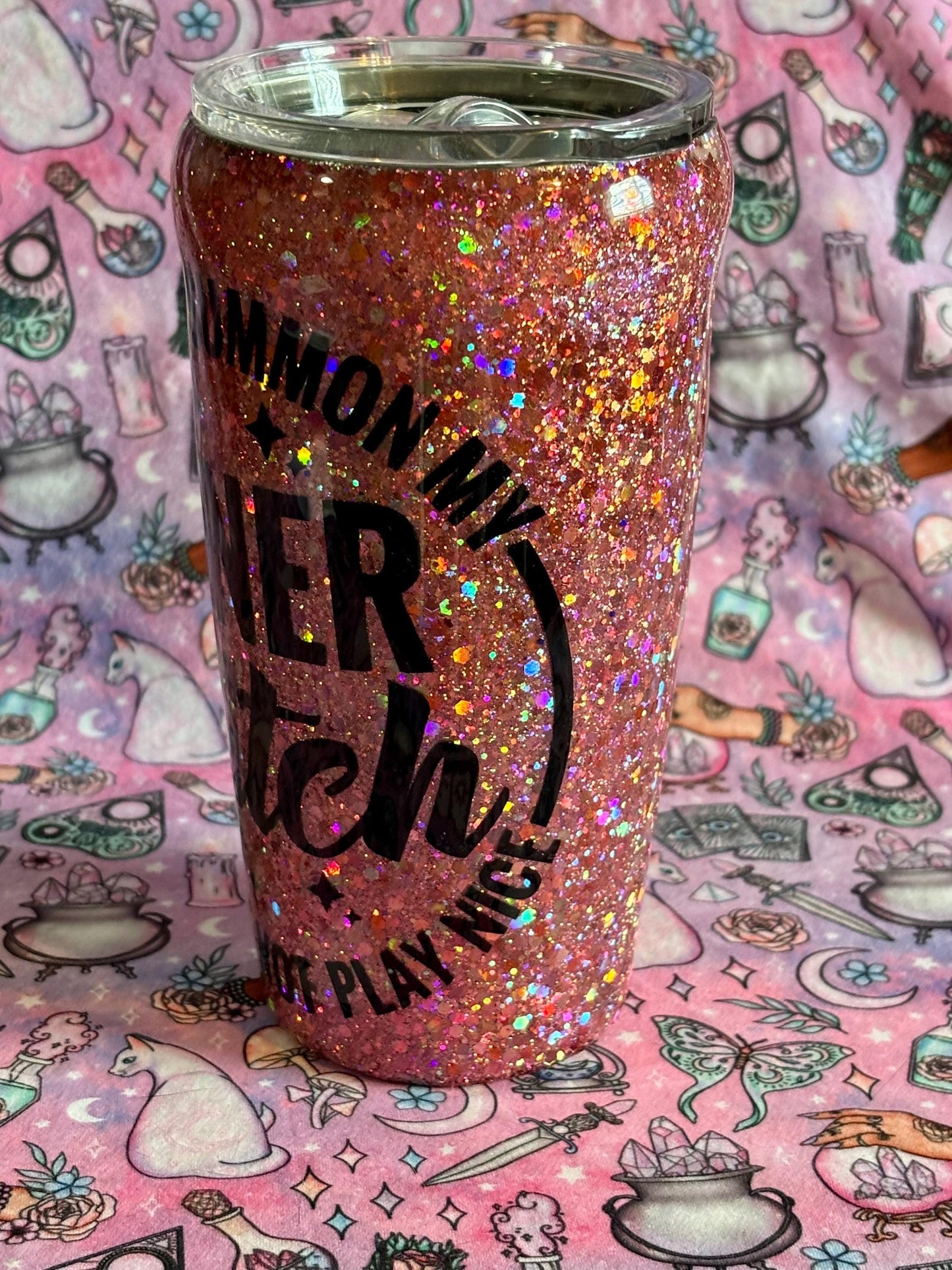 Do Not Summon My Inner Demon~ Glitter Epoxy Tumbler ~ Epoxy Tumbler ~ 20 oz. Tumbler ~ Custom Tumblers ~ Gifts~ Teacher Gift ~ Bridal Gifts