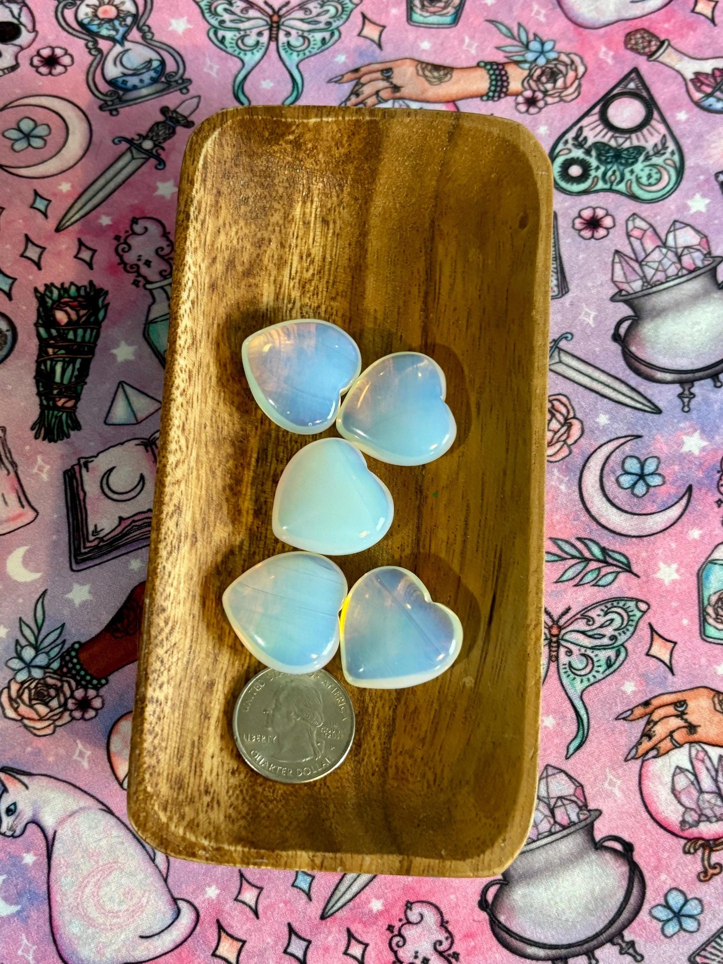 Opalite Heart Crystal* Crystals * Witchcraft * Wiccan * Pagan * Altar Decoration * Spiritual Gift * Witch