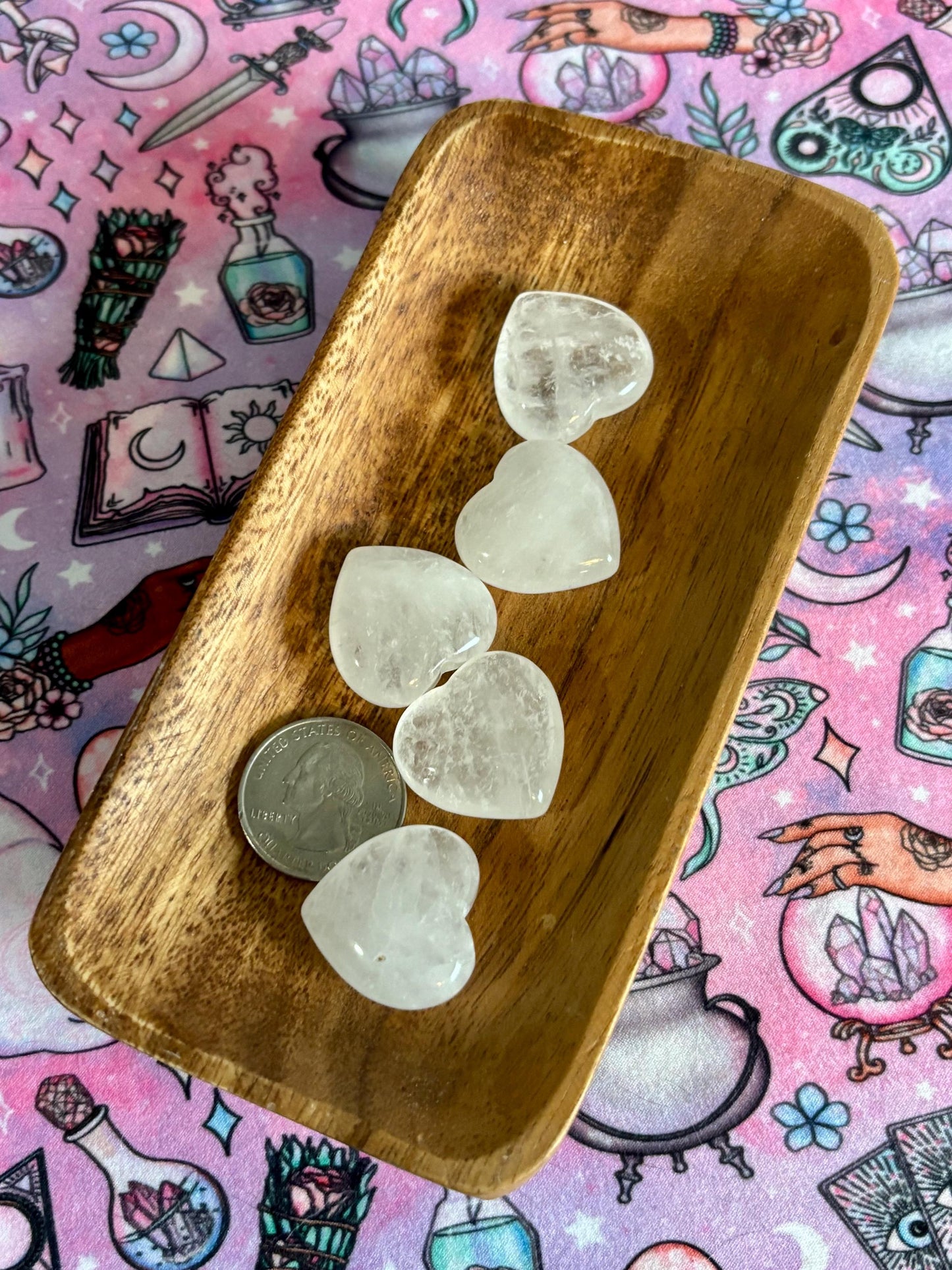 Clear Quartz Heart * Clear Quartz * Tumbled Stones * Crystals * Witchcraft * Tumbled Crystals * Wiccan * Pagan * Witch