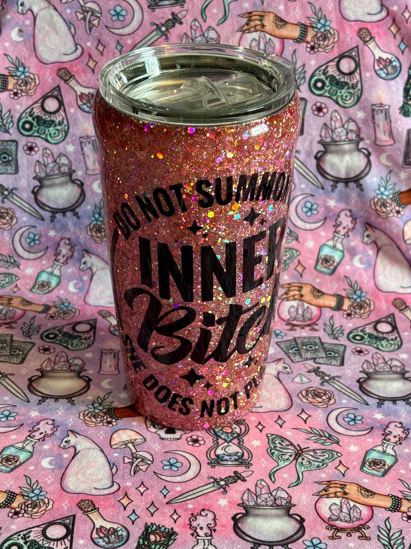Do Not Summon My Inner Demon~ Glitter Epoxy Tumbler ~ Epoxy Tumbler ~ 20 oz. Tumbler ~ Custom Tumblers ~ Gifts~ Teacher Gift ~ Bridal Gifts