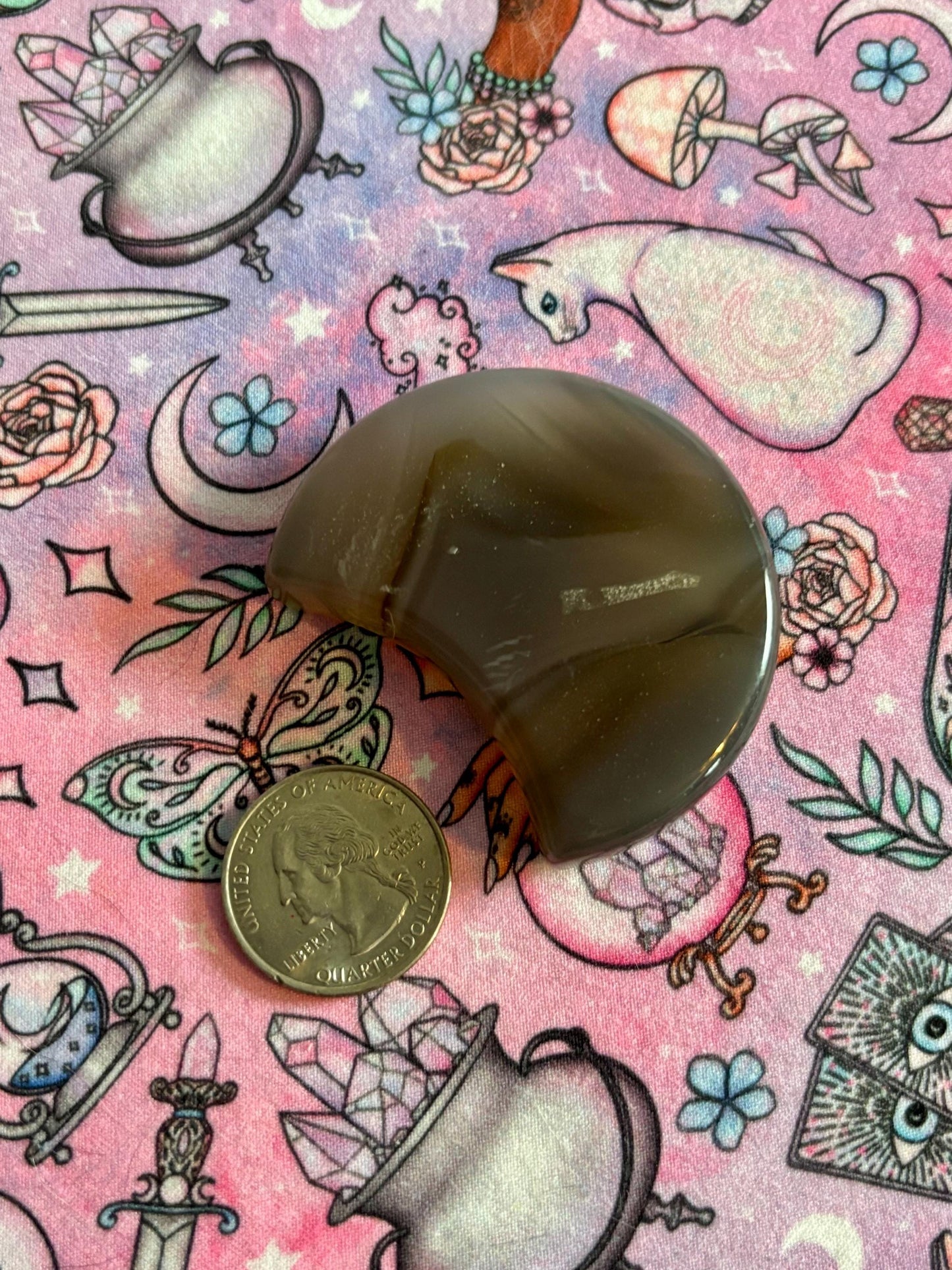 Agate Moon* Crystals * Witchcraft * Wiccan * Pagan * Altar Decoration * Spiritual Gift * Witch