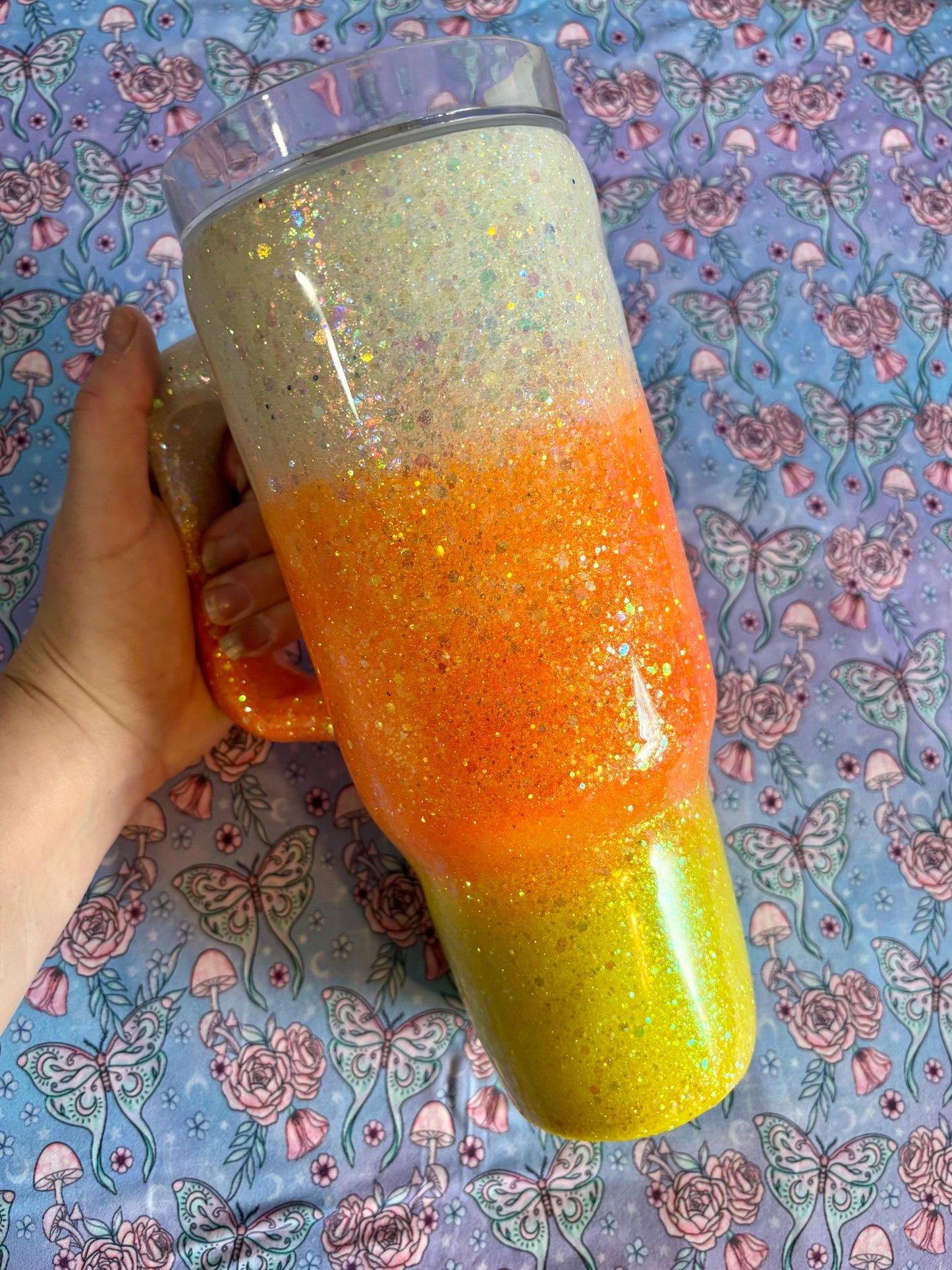Candy Corn Tumbler ~ Glitter Epoxy Tumbler ~ Epoxy Tumbler ~ 40 oz. Tumbler ~ Custom Tumblers ~ Gift Ideas ~ Teacher Gift ~ Bridal Gifts