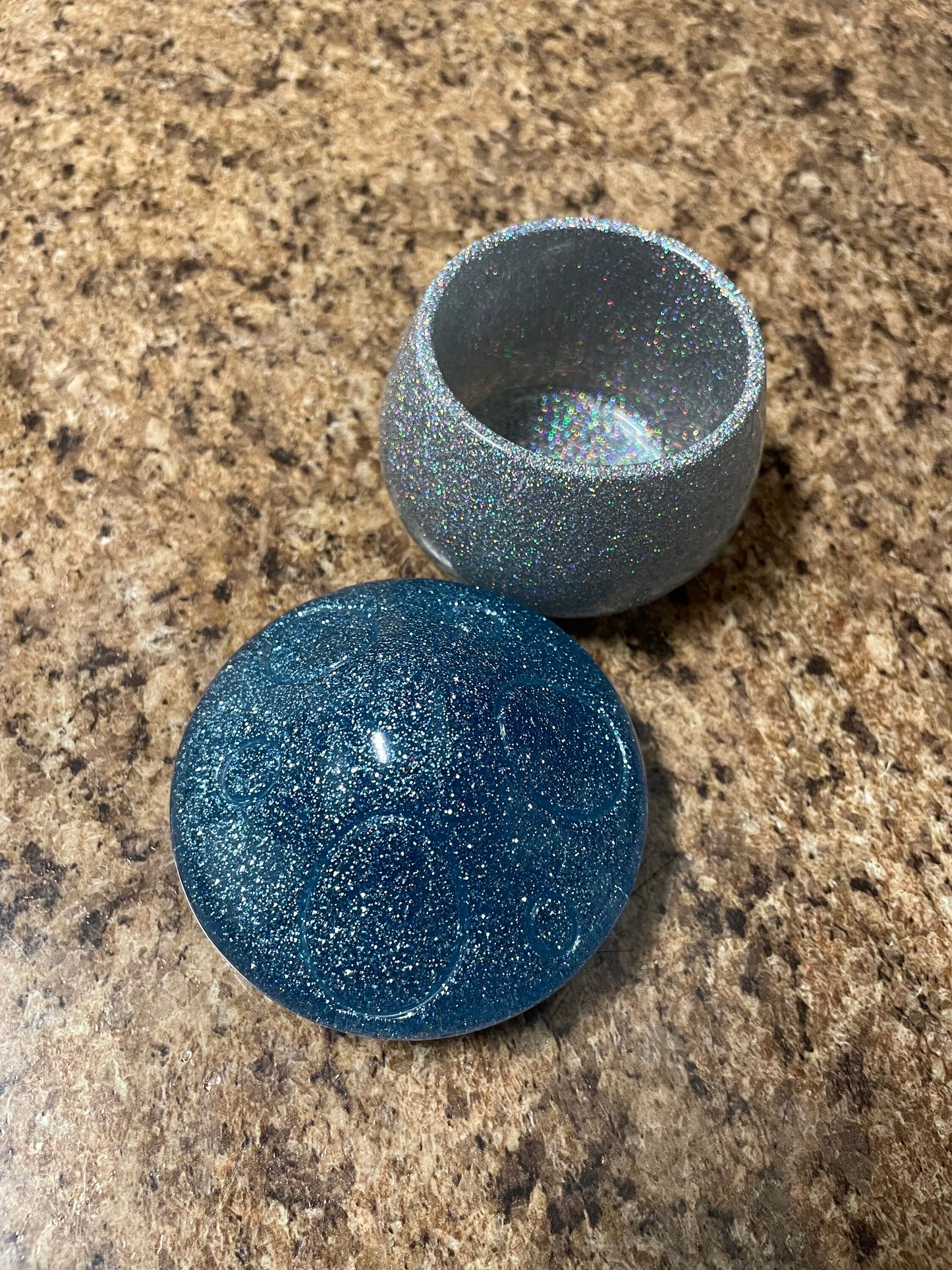 Handmade Glitter Mushroom Trinket Box ~ Jewelry Box ~ Household Decor