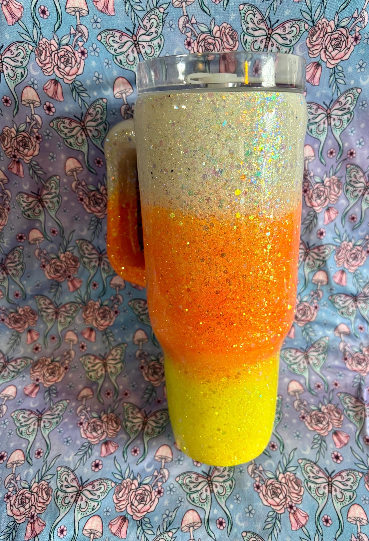 Candy Corn Tumbler ~ Glitter Epoxy Tumbler ~ Epoxy Tumbler ~ 40 oz. Tumbler ~ Custom Tumblers ~ Gift Ideas ~ Teacher Gift ~ Bridal Gifts