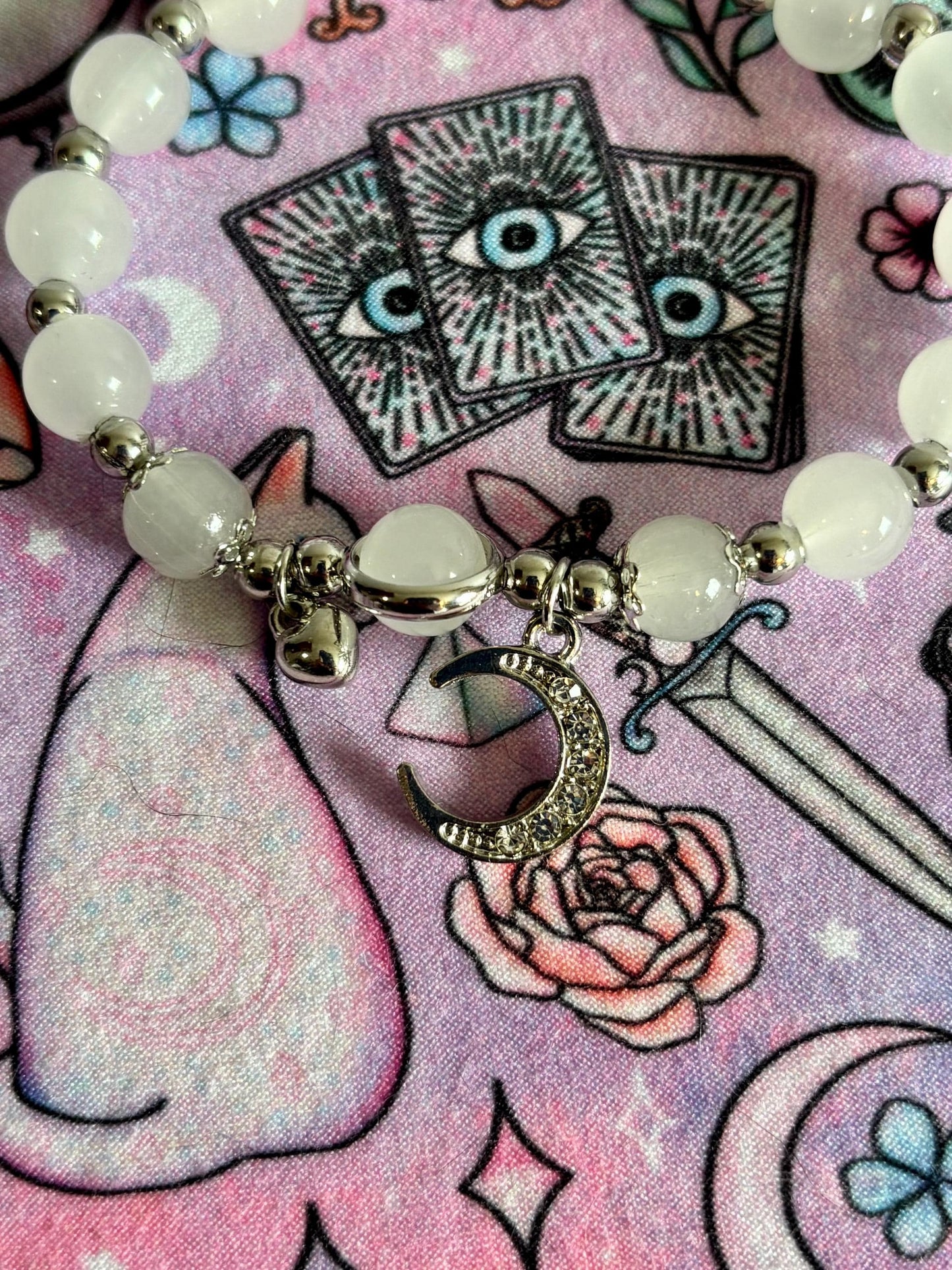Fashion Beaded Bracelet, Stretch Bracelet, Crystals Bracelet, Charmed Bracelet, Boho Jewelry, Gift for Her