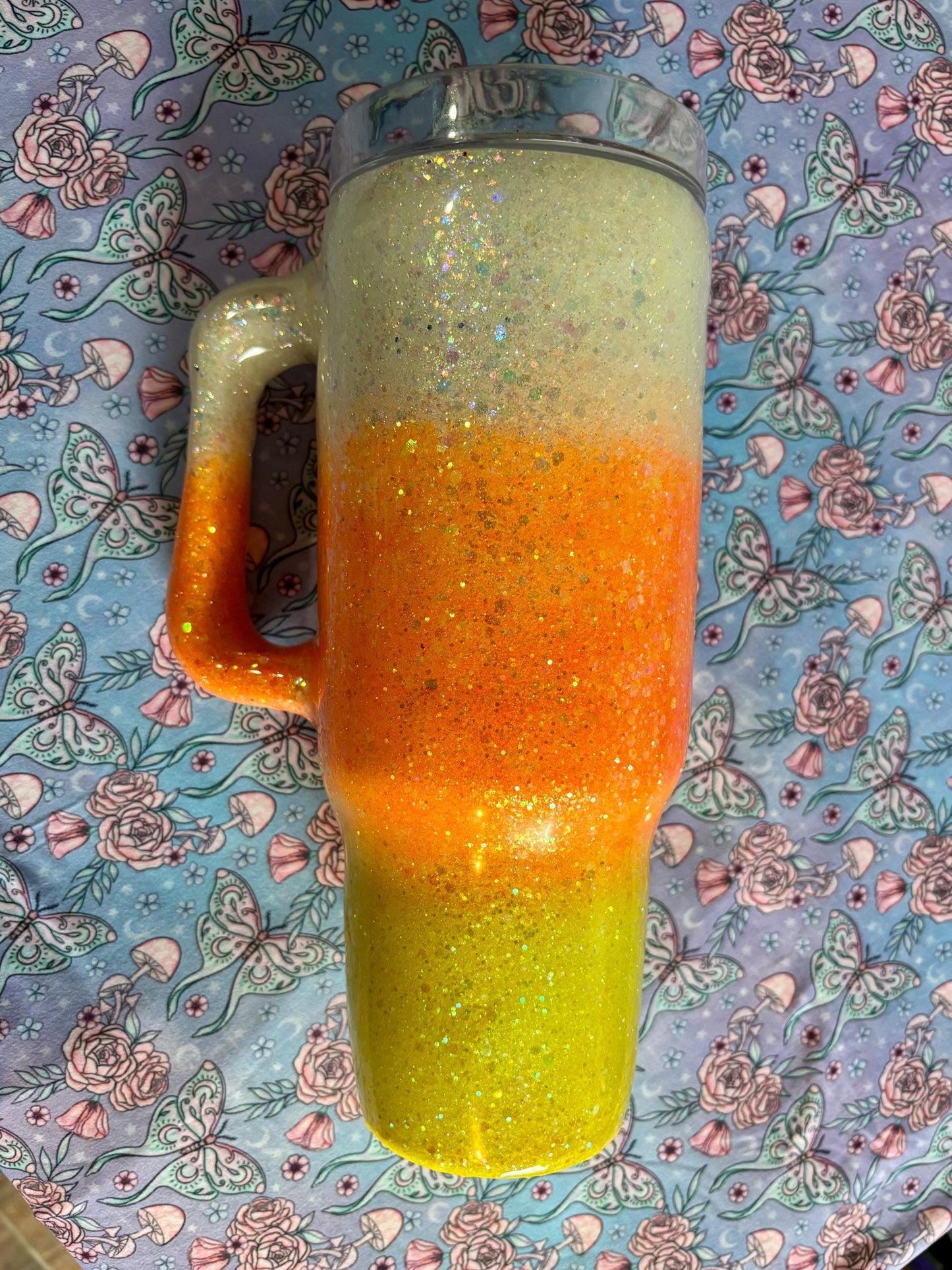 Candy Corn Tumbler ~ Glitter Epoxy Tumbler ~ Epoxy Tumbler ~ 40 oz. Tumbler ~ Custom Tumblers ~ Gift Ideas ~ Teacher Gift ~ Bridal Gifts