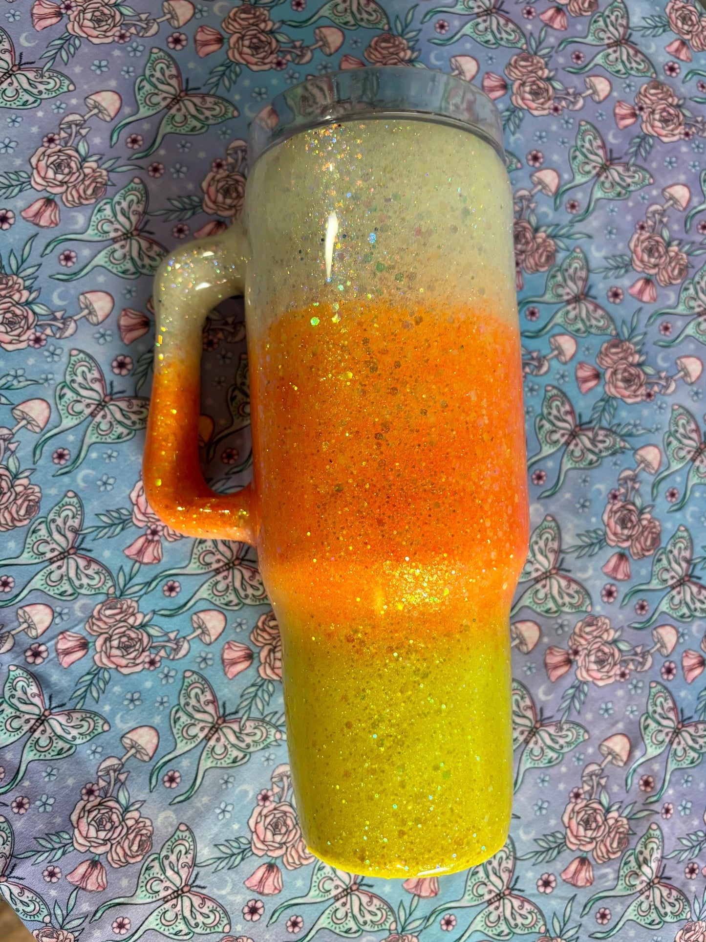 Candy Corn Tumbler ~ Glitter Epoxy Tumbler ~ Epoxy Tumbler ~ 40 oz. Tumbler ~ Custom Tumblers ~ Gift Ideas ~ Teacher Gift ~ Bridal Gifts