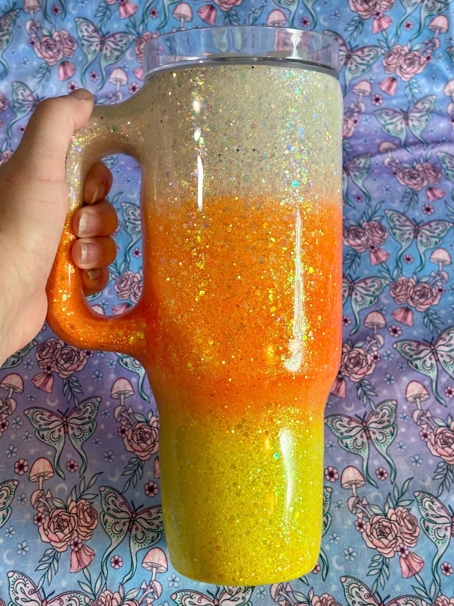 Candy Corn Tumbler ~ Glitter Epoxy Tumbler ~ Epoxy Tumbler ~ 40 oz. Tumbler ~ Custom Tumblers ~ Gift Ideas ~ Teacher Gift ~ Bridal Gifts