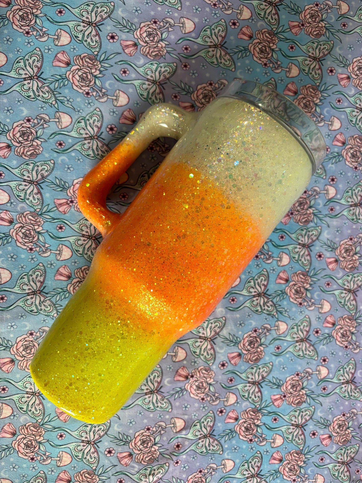 Candy Corn Tumbler ~ Glitter Epoxy Tumbler ~ Epoxy Tumbler ~ 40 oz. Tumbler ~ Custom Tumblers ~ Gift Ideas ~ Teacher Gift ~ Bridal Gifts