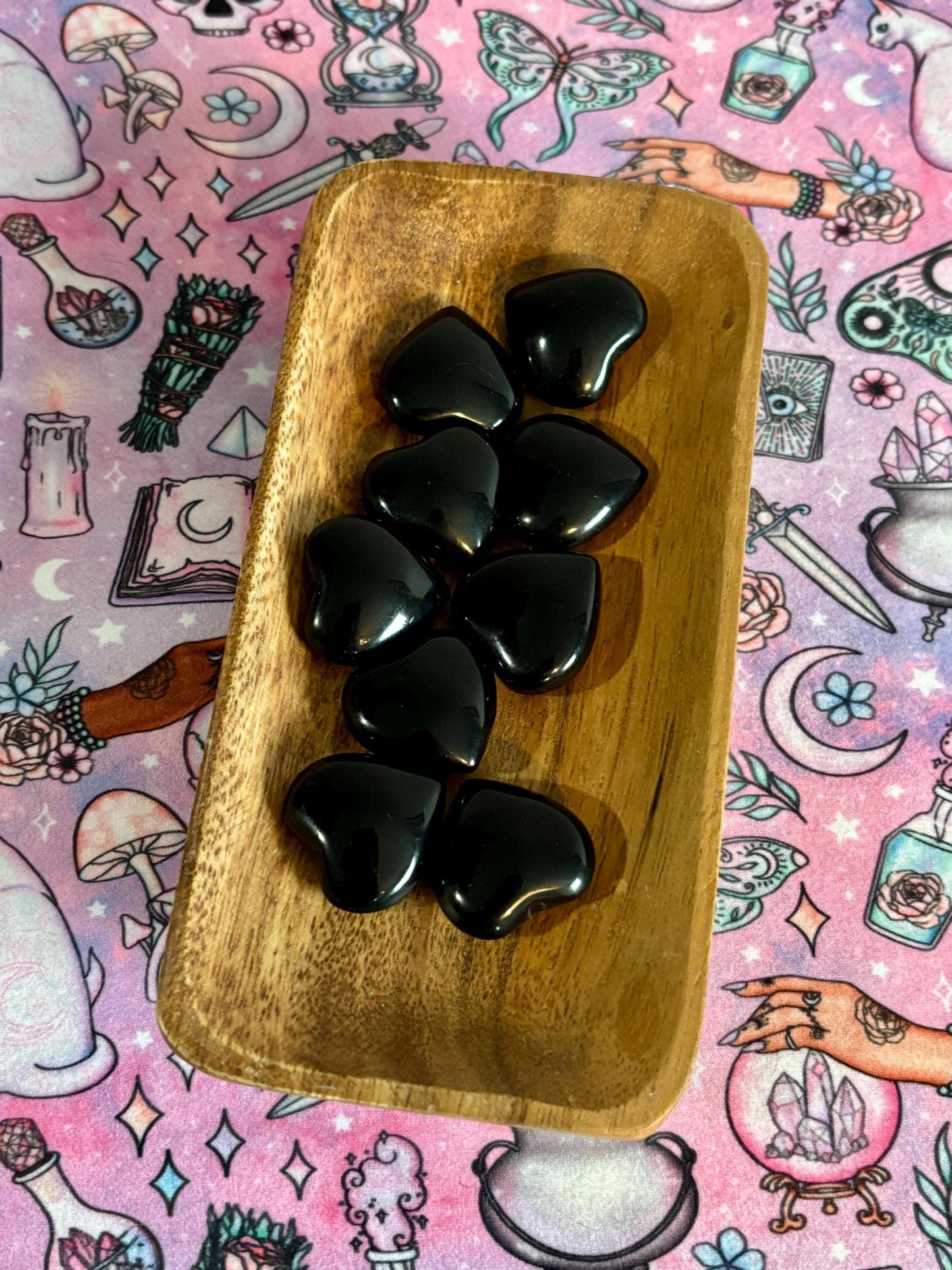Crystal Heart* Obsidian Heart * Crystals * Witchcraft * Wiccan * Pagan * Altar Decoration * Spiritual Gift * Witch
