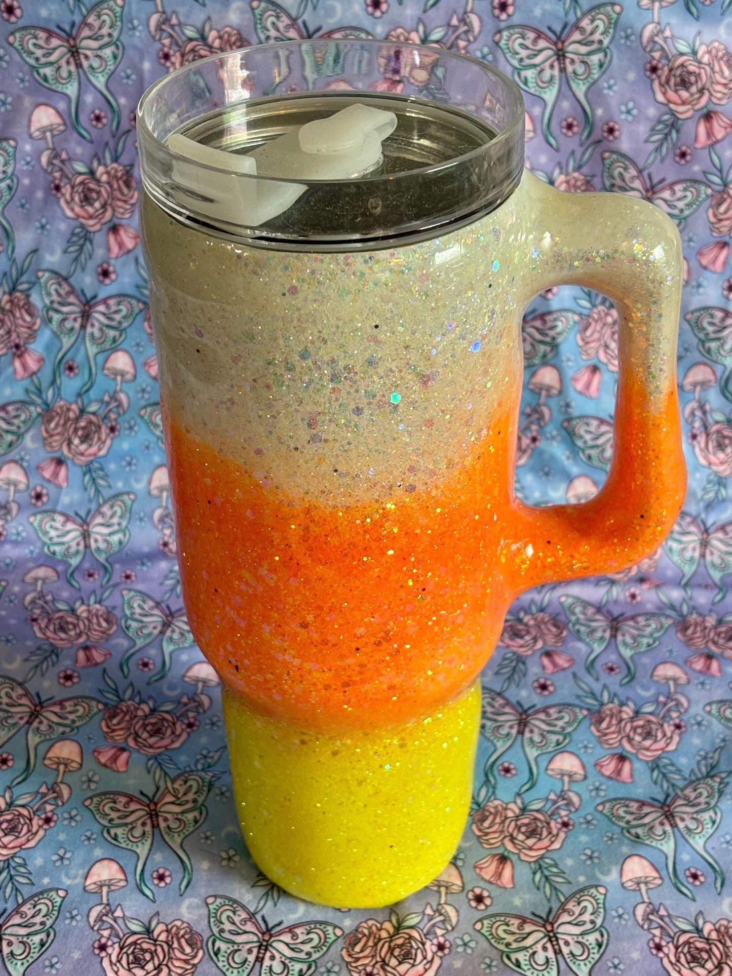 Candy Corn Tumbler ~ Glitter Epoxy Tumbler ~ Epoxy Tumbler ~ 40 oz. Tumbler ~ Custom Tumblers ~ Gift Ideas ~ Teacher Gift ~ Bridal Gifts