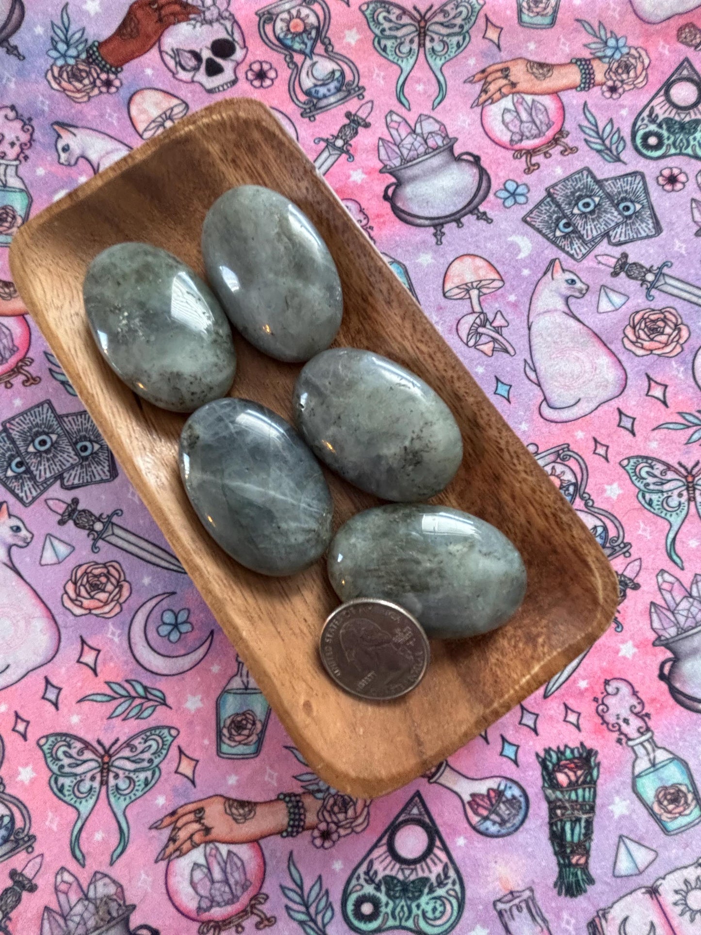 Labradorite Crystal Palm Stones * Crystal Palm Stone * Meditation Stone * Absorb Negativity * Intuition Stone * Palm Stone * Witchy * Pagan
