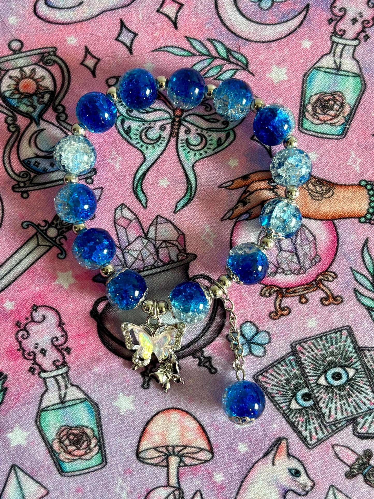 Fashion Beaded Bracelet, Stretch Bracelet, Crystals Bracelet, Charmed Bracelet, Boho Jewelry, Gift for Her