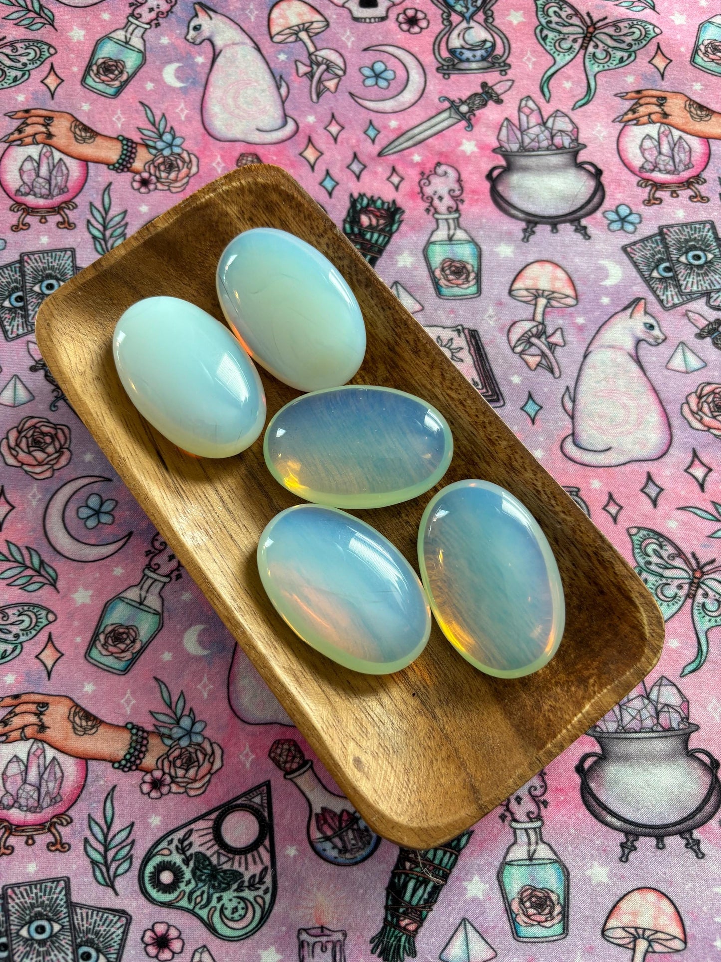 Opalite Palm Stone* Crystals * Witchcraft * Wiccan * Pagan * Altar Decoration * Spiritual Gift * Witch