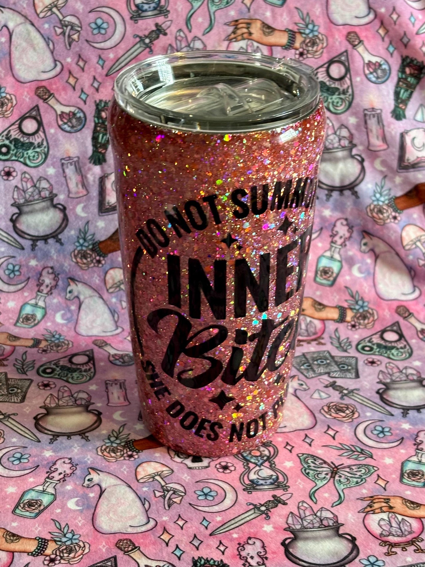Do Not Summon My Inner Demon~ Glitter Epoxy Tumbler ~ Epoxy Tumbler ~ 20 oz. Tumbler ~ Custom Tumblers ~ Gifts~ Teacher Gift ~ Bridal Gifts