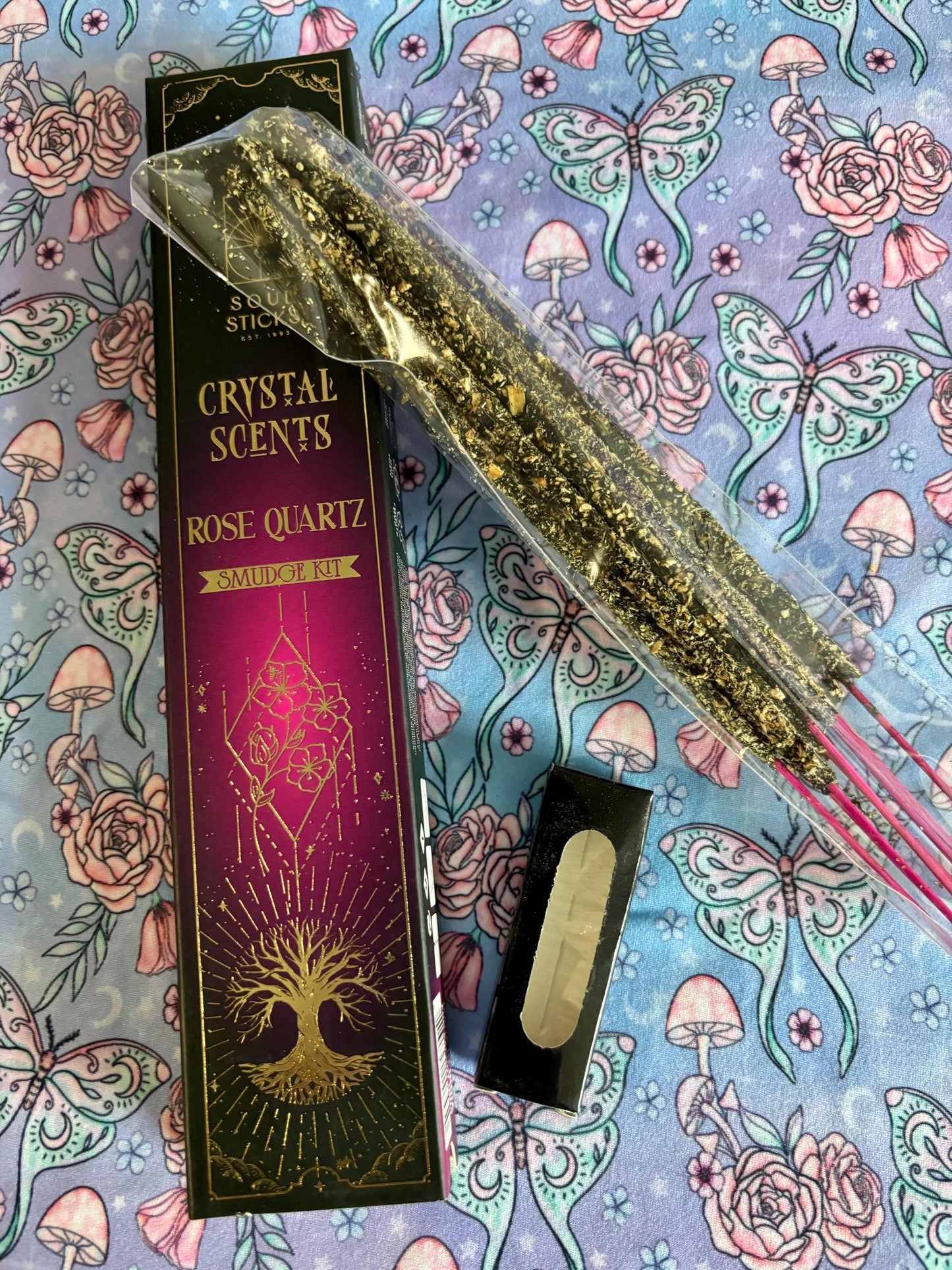 Rose Quartz, Housewarming Witchcraft Crystal Smudge Kit, Cleansing Kit For Wiccans, Ritual Supplies, Perfect For Pagans, For Beginners, Kit