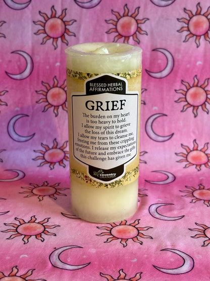 Grief and Remembrance Ritual Candle, Spiritual Altar Candle, Loss of a Loved One, Memory Spell Candle, Tribute Light