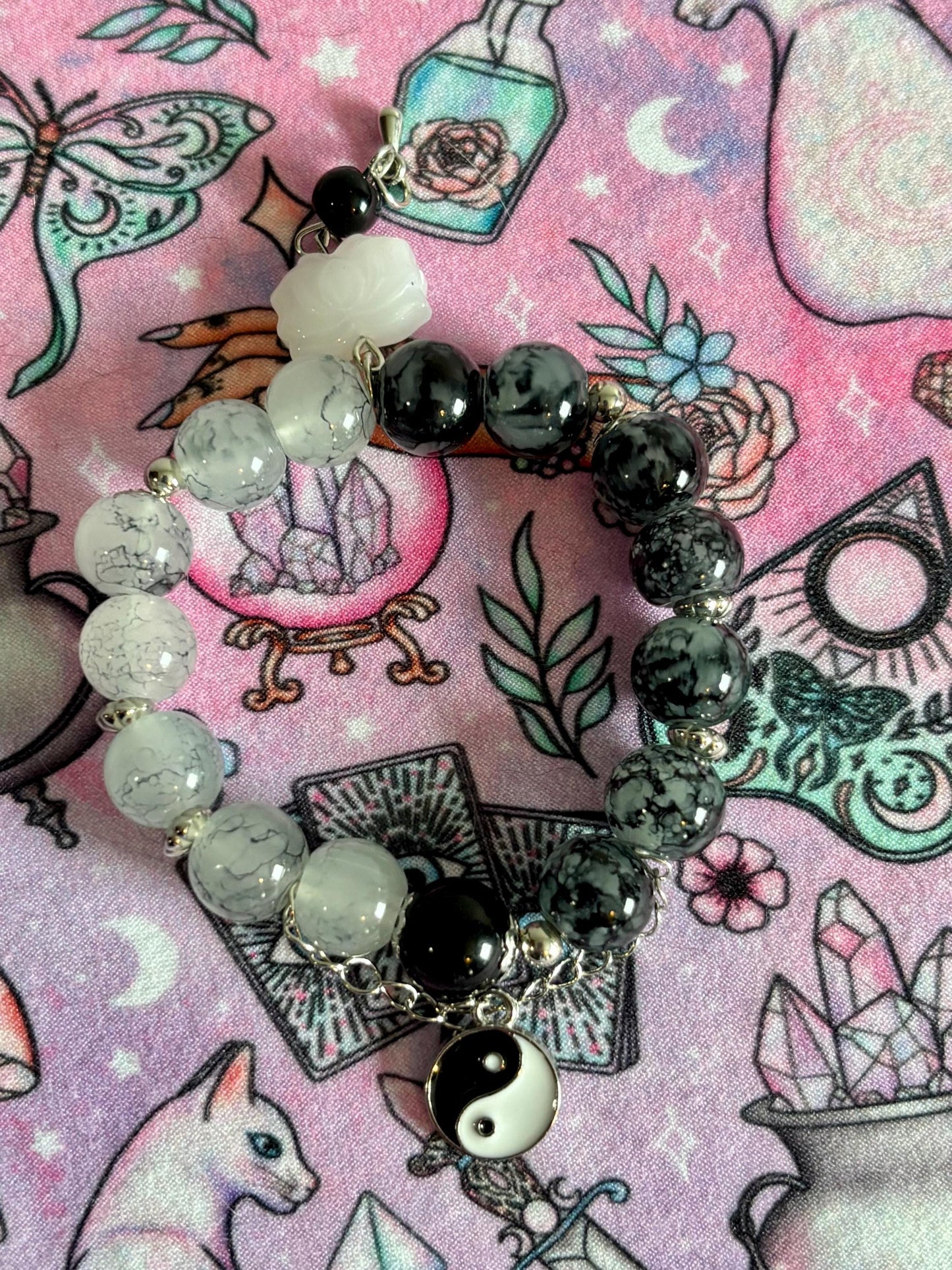 Fashion Beaded Bracelet, Stretch Bracelet, Crystals Bracelet, Charmed Bracelet, Boho Jewelry, Gift for Her