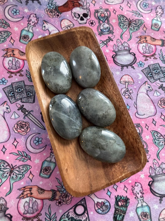 Labradorite Crystal Palm Stones * Crystal Palm Stone * Meditation Stone * Absorb Negativity * Intuition Stone * Palm Stone * Witchy * Pagan