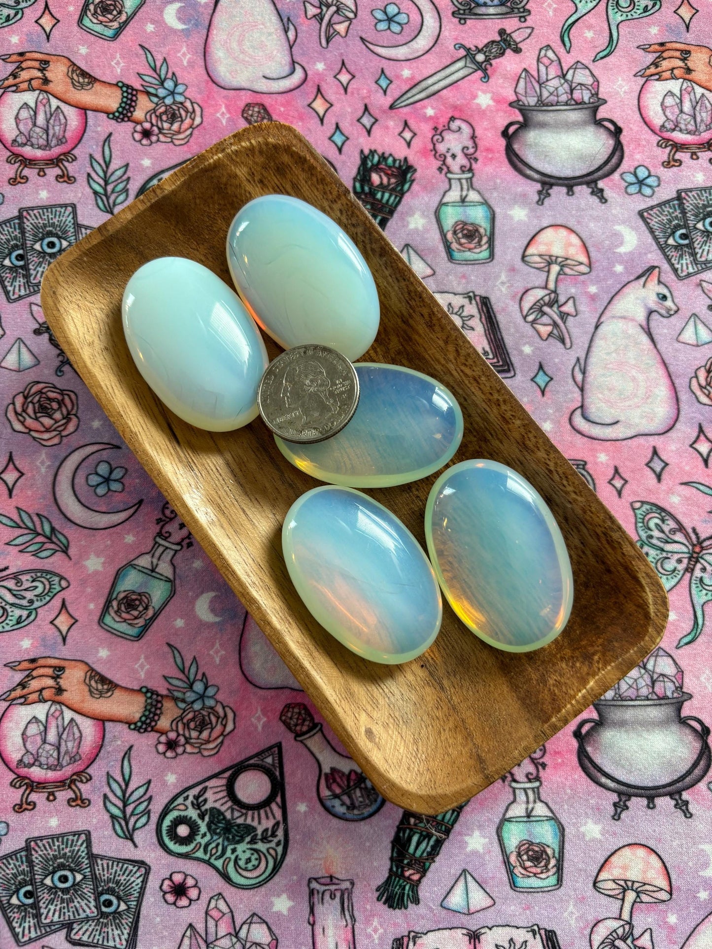 Opalite Palm Stone* Crystals * Witchcraft * Wiccan * Pagan * Altar Decoration * Spiritual Gift * Witch