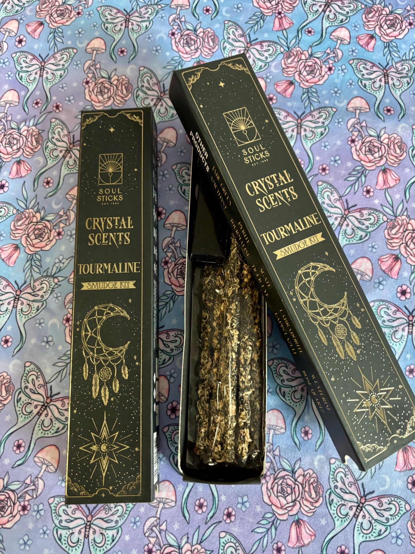 Black Tourmaline, Housewarming Witchcraft Crystal Smudge Kit, Cleansing Kit For Wiccans, Ritual Supplies, Perfect For Pagans, For Beginners,