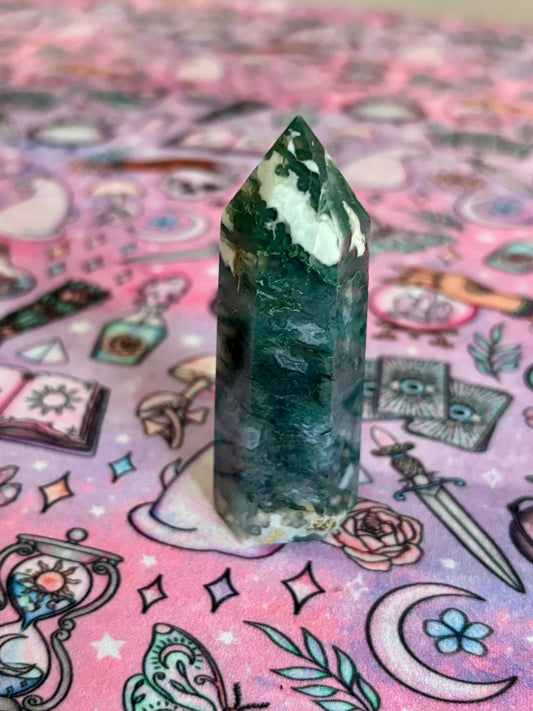 Moss Agate Tower* Crystals * Witchcraft * Wiccan * Pagan * Altar Decoration * Spiritual Gift * Witch