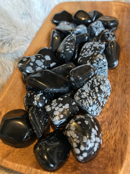 Snowflake Obsidian Tumbled Stone * Snowflake Obsidian * Tumbled Stones * Crystals * Witchcraft * Tumbled Crystals * Wiccan * Pagan * Witch
