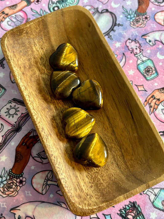 Tiger's Eye Heart * Tiger's Eye * Heart Crystals * Crystals * Witchcraft * Tumbled Crystals * Wiccan * Pagan * Witch