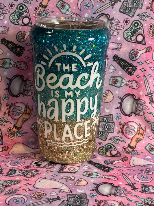 The Beach is my Happy Place ~ Glitter Epoxy Tumbler ~ Epoxy Tumbler  ~ 20 oz. Tumbler ~ Custom Tumblers ~ Gifts~ Teacher Gift ~ Bridal Gifts