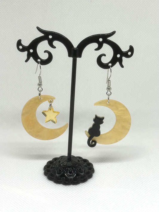 Witchy Earrings * Pentacle Earrings * Magick Earrings * Tarot Card Earrings * Pentagram Earrings * Dangle Earrings *Witchcraft Theme Earring