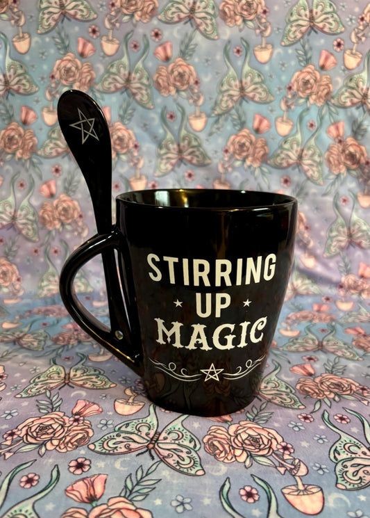Cute Ceramic Coffee Cup ~ Witches Coffee Cup ~ Witches Coffee Mug ~ Witches Tea Mug ~ Witches Tea Cup ~ Witches Drinkware ~ Stir Up Magic