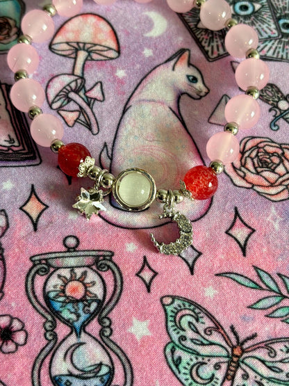 Fashion Beaded Bracelet, Stretch Bracelet, Crystals Bracelet, Charmed Bracelet, Boho Jewelry, Gift for Her