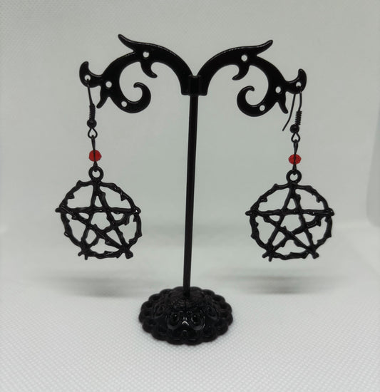 Witchy Earrings ~ Pentagram Earrings ~Dangled Earrings ~ Witchcraft Themed Earrings