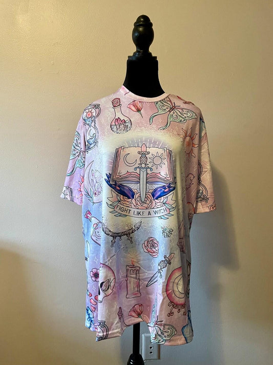 Fight Like A Witch ~ Sublimation ~ Witchy Shirt ~ Witchy Clothing ~ Pagan Clothing ~Witches ~ Witch Clothing ~ Pagan ~ Spiritual