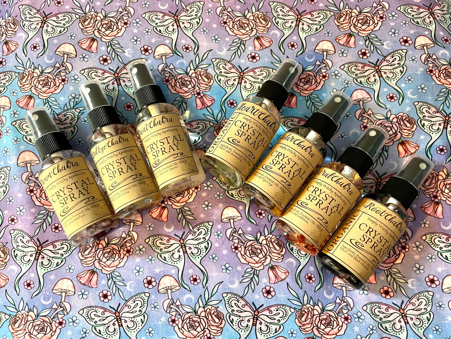 Chakra Crystal Spray Set ~ Realign Your Chakras ~ Chakra Sprays ~ 7 Spray Set