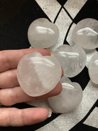 Puffy Clear Quartz Heart * Clear Quartz Heart * Clear Quartz * Witch Supplies * Crystals * Wiccan Crystals * Pagan Crystals * Puffy Heart