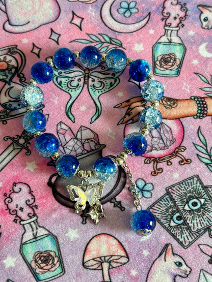 Fashion Beaded Bracelet, Stretch Bracelet, Crystals Bracelet, Charmed Bracelet, Boho Jewelry, Gift for Her